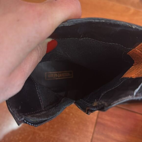 Harley Davidson Women Harness Ring Biker Heel Bootie 84333 Black Leather Sz 7.5 - Picture 10 of 11